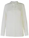 Etro Silk-blend White Shirt With Classic Collar In White