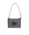 Etro Logo Pattern Shoulder Bag In Black
