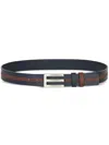 Etro Logo-plaque Leather Belt In Blue