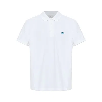 Etro Cotton Logo Polo Shirt In White