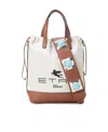 Etro Logo-print Bucket Bag In White