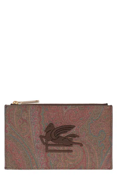 Etro Logo Print Flat Pouch