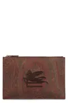 Etro Logo Print Flat Pouch In Multi