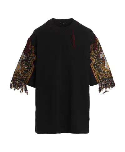 Etro Logo-print Short-sleeve Top In Black