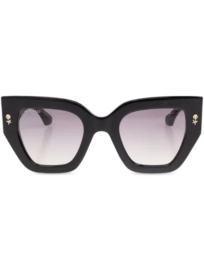 Etro Logo-print Square Sunglasses In 黑色