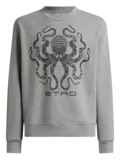 Etro Logo-print Sweatshirt In Grey