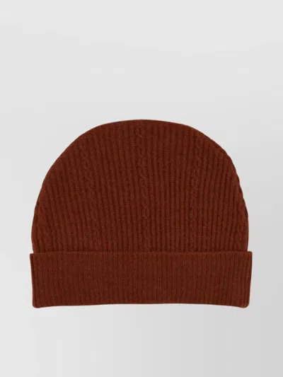 Etro Logo Ribbed Beanie Hat With Folded Cuff In Pink