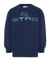 Etro Logo Round-neck Pullover In Blue