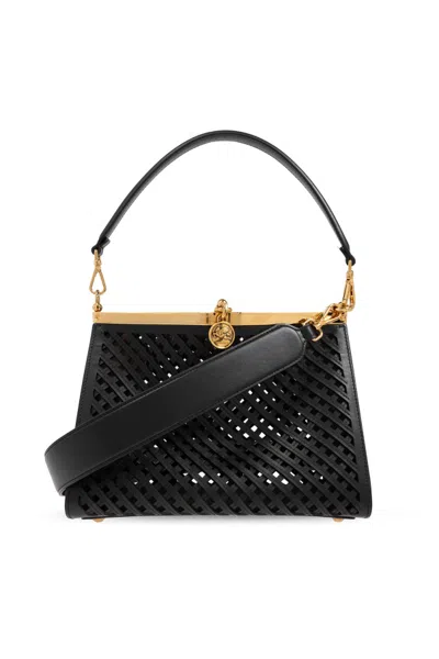 Etro Logo Shoulder Bag In Black