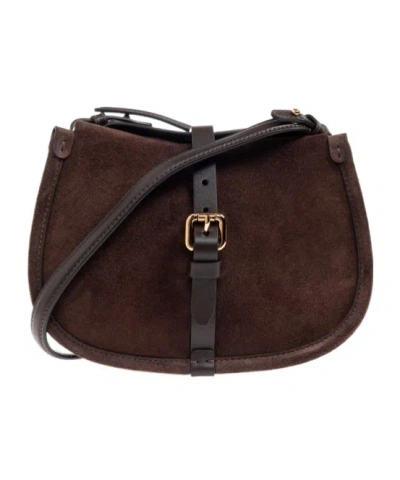 Etro Logo Shoulder Bag In Brown