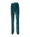 Etro Women's Artemisia Velvet Straight-leg Pants In Green