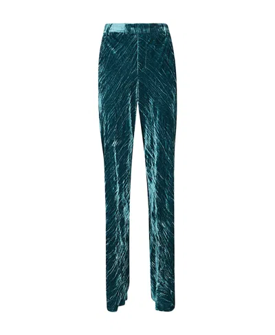 Etro Women's Artemisia Velvet Straight-leg Pants In Light Blue