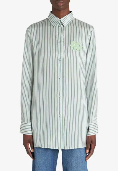 Etro Logo Striped Shirt In Multicolor