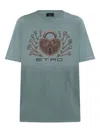 Etro Heart Graphic Crew Neck Short Sleeve Top In Blue