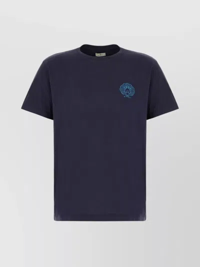 Etro Logo Print T-shirt In Blue