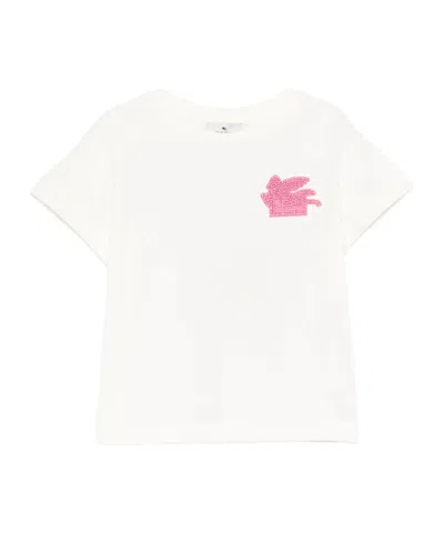 Etro Kids' Logo-embellished T-shirt In White