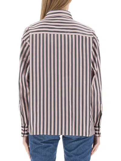 Etro Logo-embroidered Cotton Blend Shirt In Brown
