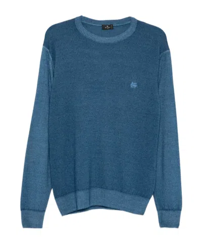 Etro Logo-embroidered Crew-neck Sweater In Multi