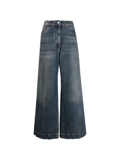 Etro Relaxed Fit Embroidered Pegasus Jeans In Blue
