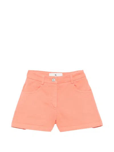 Etro Kids' Logo-embroidered Shorts In Pink