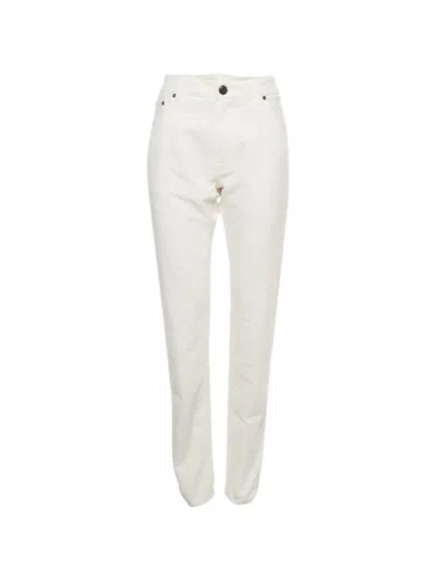 Pre-owned Etro Logo-patch Jeans In White