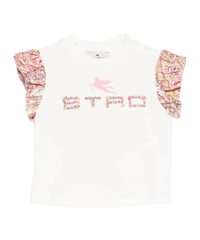 Etro Logo-print Floral T-shirt In White