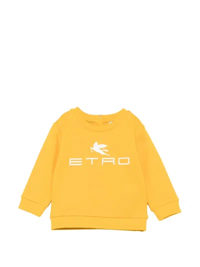 Etro Babies' Logo-print Sweatshirt In Yellow