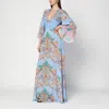 Etro Multicolor Long Dress With All-over Paisley Print And V-neck In Silk Woman