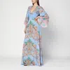 Etro Multicolor Long Dress With All-over Paisley Print And V-neck In Silk Woman