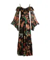 Etro Long Boho Dress With Floral Print All Over In Black