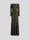 Etro Long Sleeve Metallic Paisley Chenille Gown In Multi