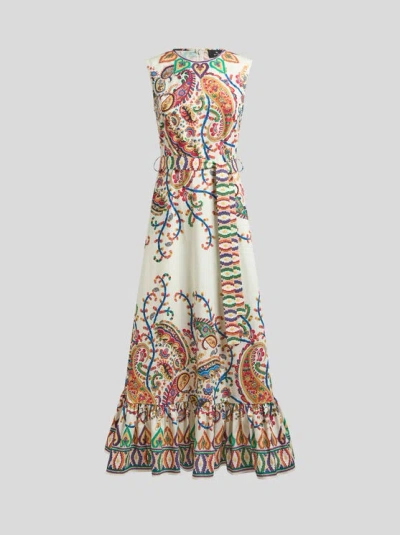 Etro Floral Paisley-print Cotton Maxi Dress In Multi