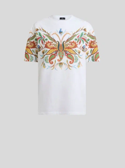 Etro Cotton Paisley-print T-shirt In White