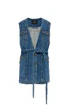 Etro Denim Waist Coat In Variante Abbinata