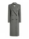 Etro Herringbone-pattern Double-breasted Coat In Grey