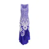 Etro Medallion Paisley Jersey Asymmetric Backless Dress