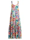 Etro Printed Cotton And Silk Maxi Dress In Blue