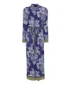 Etro Printed Shirt Midi Dress In Blue