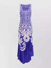 Etro Medallion Paisley Jersey Asymmetric Backless Dress
