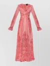 Etro Printed Twisted Silk Maxi Dress In Pink