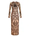 Etro Paisley-flocked Tulle Dress In Multicolor