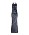 Etro Paisley-print Halterneck Maxi Party Dress In Multi
