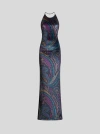 Etro Paisley-print Halterneck Maxi Party Dress In Multi