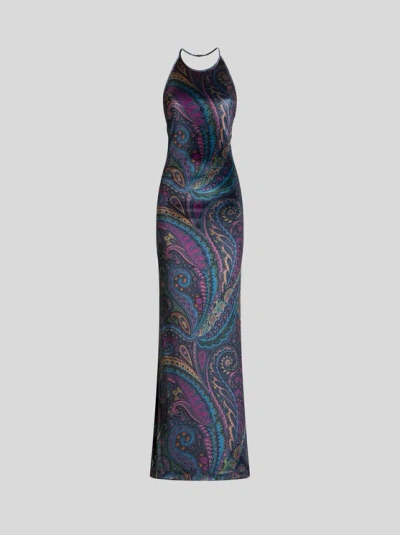 ETRO , LONG DRESS WITH PAISLEY PRINT, WOMAN, SIZE 44