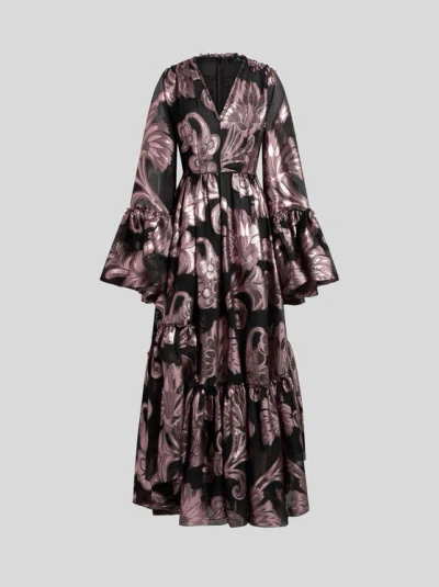 Etro , Long Fil Coupé Dress, Woman, Pink, Size 50