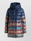 Etro Long Hooded Quilted Jacket With Paisley Pattern In Multi