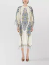 Etro Paisley Print Ivory Muslin Kaftan