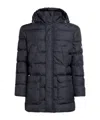 Etro Long Paisley Down Jacket In Blue