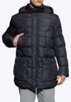 Etro Long Paisley Down Jacket In Blue
