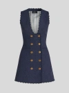 Etro Paisley-jacquard Long Waistcoat In Navy Blue